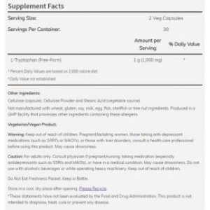 NOW Foods – L-Tryptophan 500 mg Veg 60 tabs Now foods